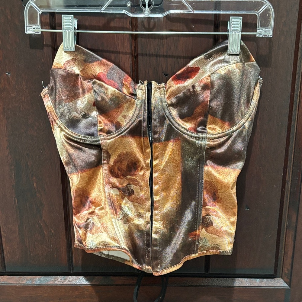 Shein Metallic Corset Top M